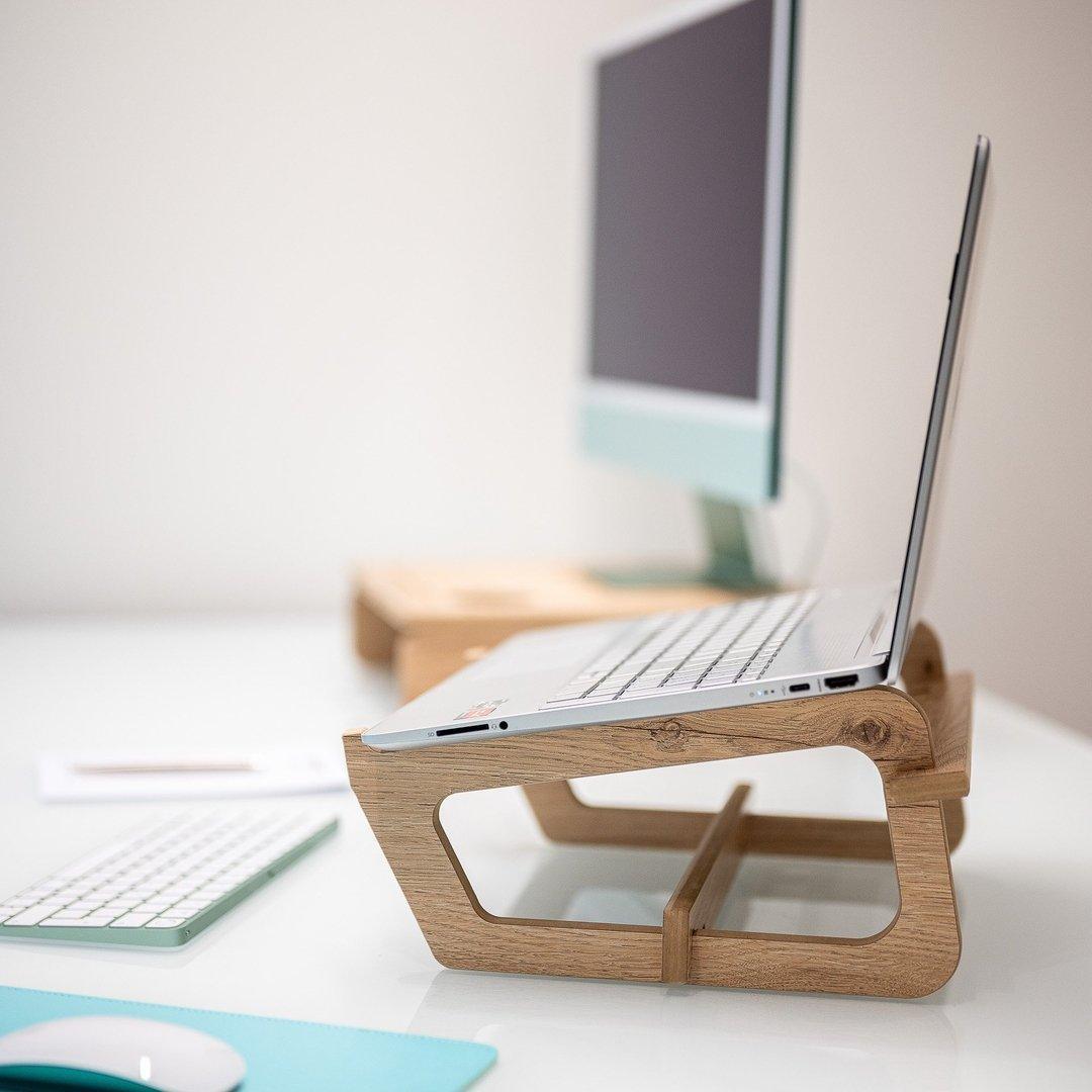 Elevated Laptop Stand - Laptop Docking Stations - e-WOOD Collection - ewoodcollection.com