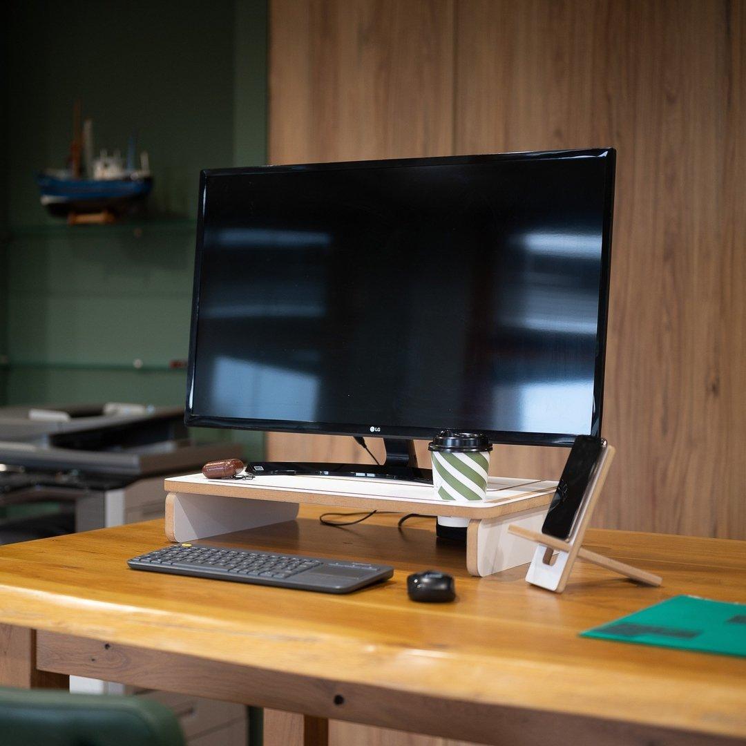 Universal Monitor Stand - Computer Risers & Stands - e-WOOD Collection - ewoodcollection.com